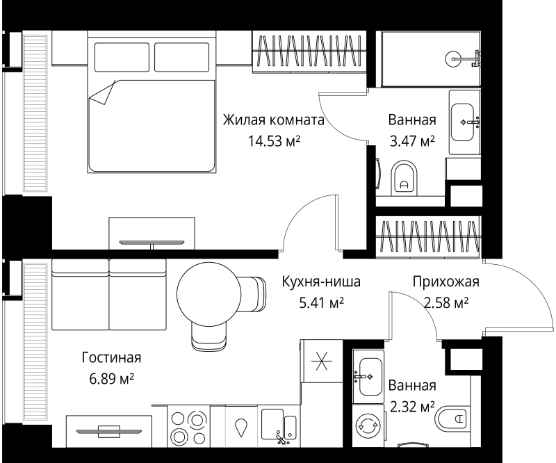 1 ккв 35,2 м²