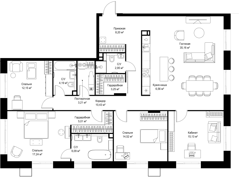 5 ккв (Евро) 144,1 м²