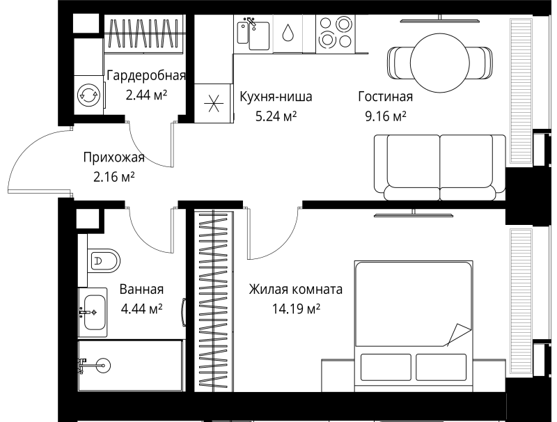 1 ккв 37,6 м²