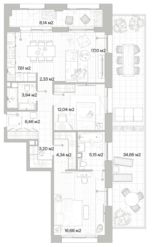 3 ккв (Евро) 93,3 м²