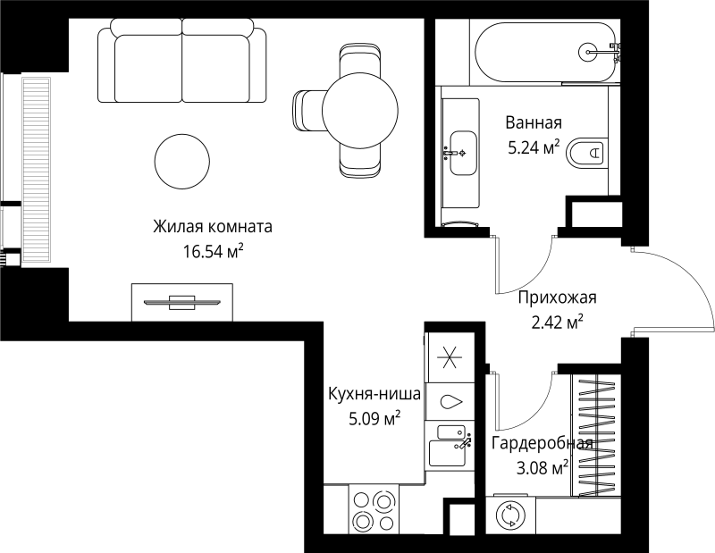 Студия 32,4 м²