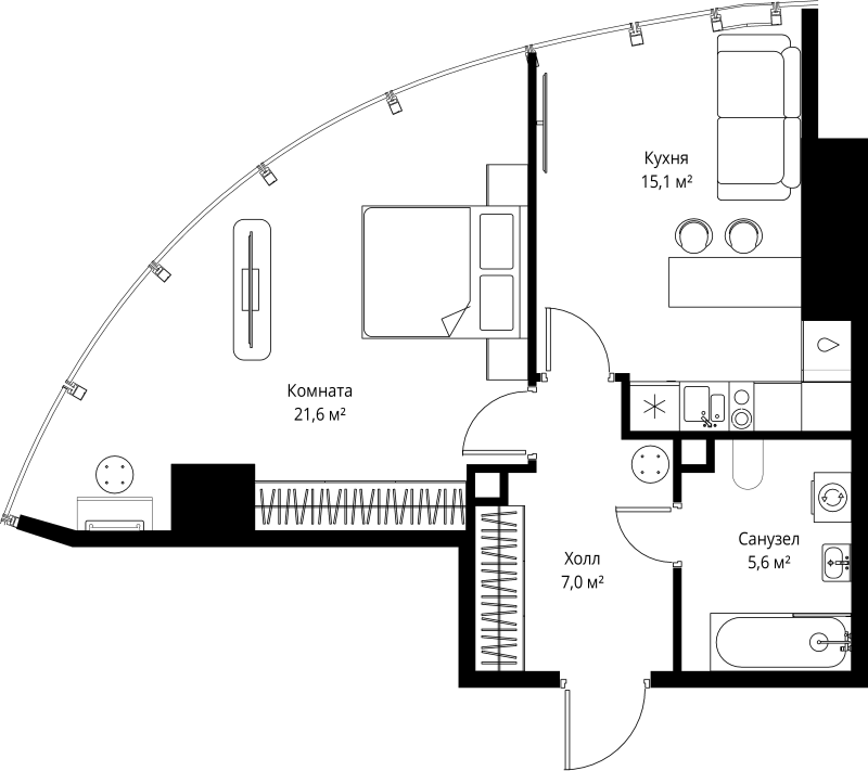 2 ккв (Евро) 49,3 м²