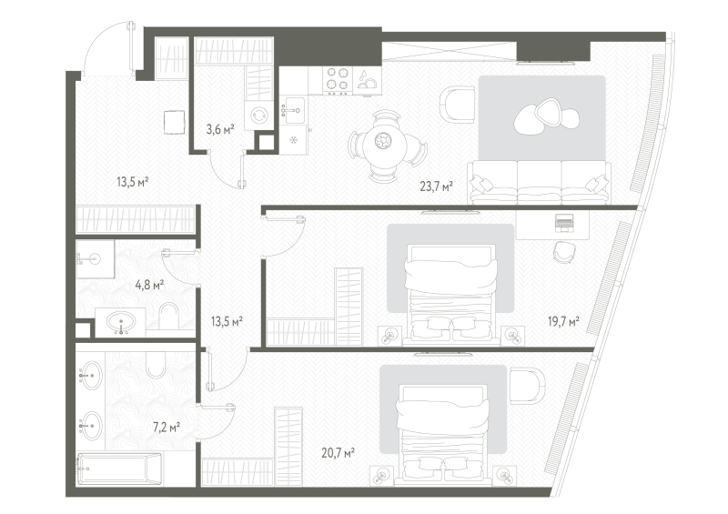 3 ккв (Евро) 93,2 м²