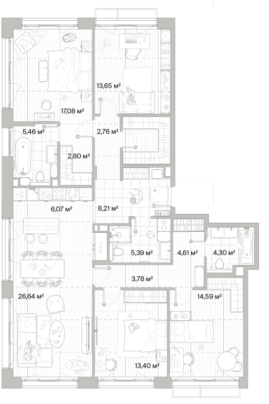 5 ккв (Евро) 133,7 м²