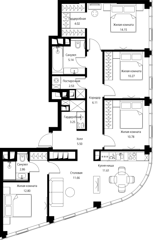 5 ккв (Евро) 100,7 м²