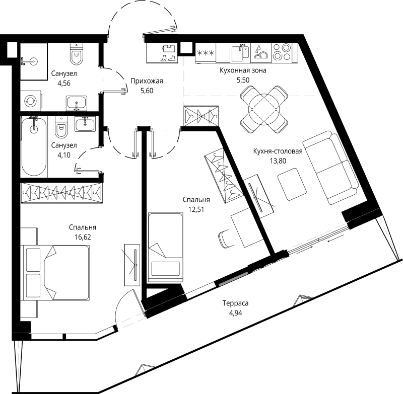 3 ккв (Евро) 68,3 м²