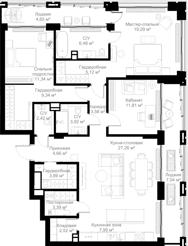 4 ккв (Евро) 134,7 м²