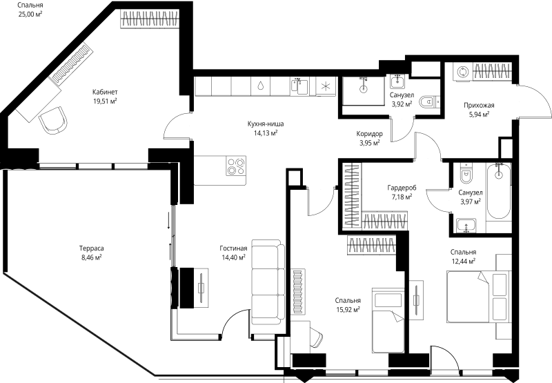 4 ккв (Евро) 109,8 м²