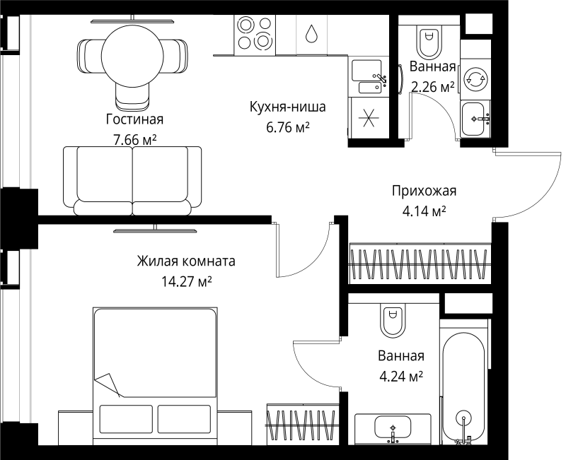 2 ккв (Евро) 39,3 м²