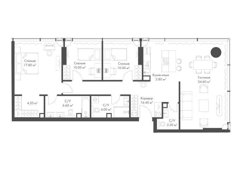 4 ккв (Евро) 112,2 м²