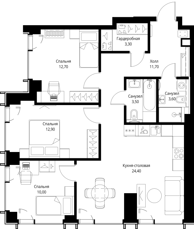 4 ккв (Евро) 82,1 м²