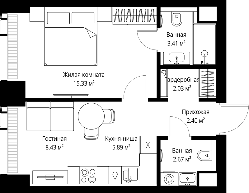 1 ккв 40,2 м²