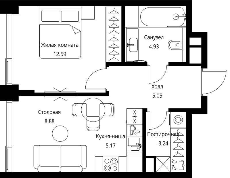 1 ккв 39,9 м²