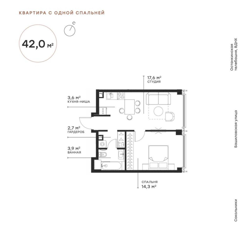 2 ккв (Евро) 41,7 м²