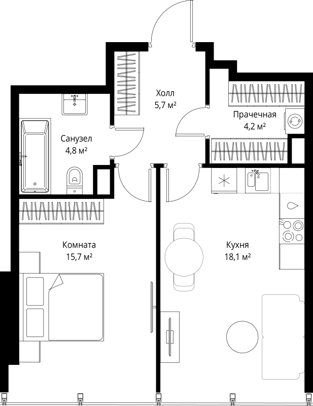 2 ккв (Евро) 48,5 м²