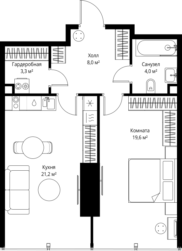 2 ккв (Евро) 56,1 м²