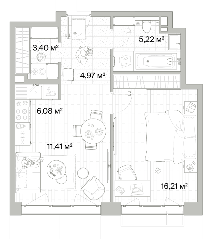 2 ккв (Евро) 47,3 м²
