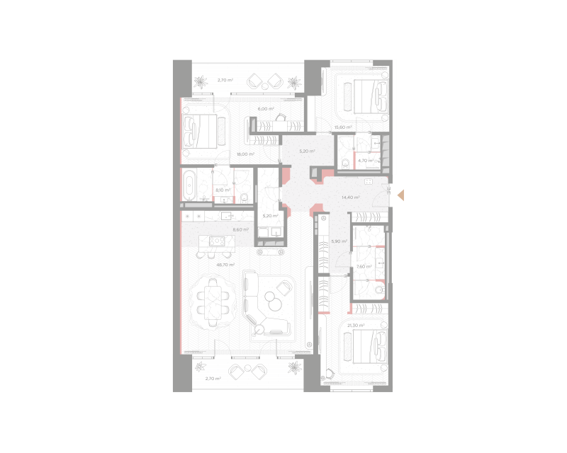 4 ккв (Евро) 172,7 м²