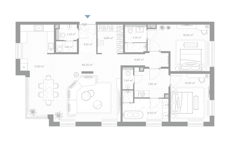3 ккв (Евро) 133,4 м²