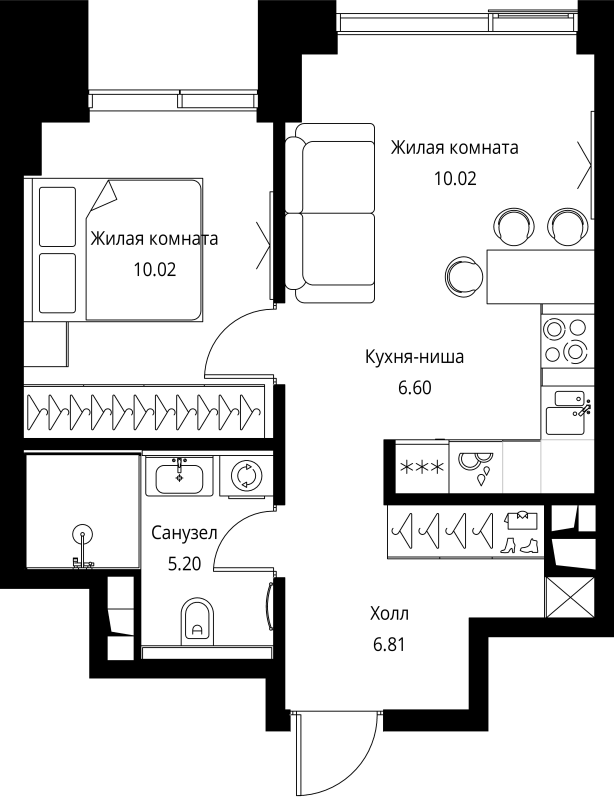 2 ккв (Евро) 38,7 м²