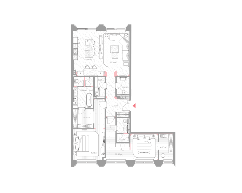 3 ккв (Евро) 128,8 м²