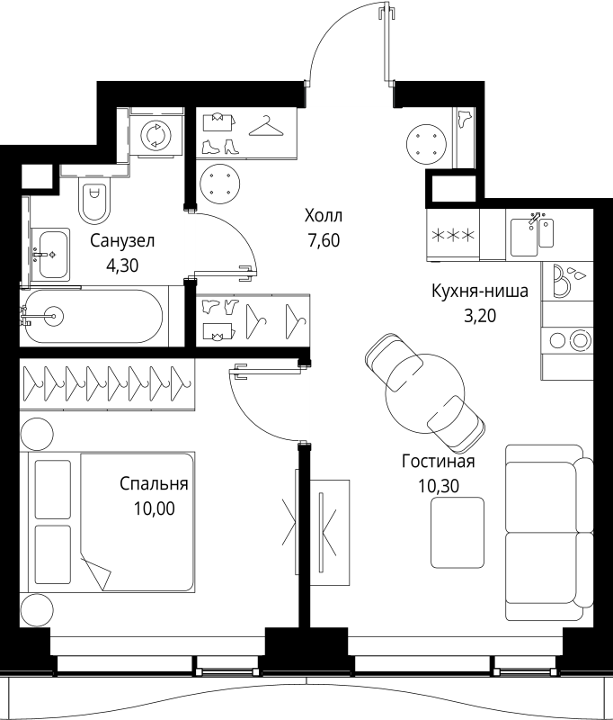 1 ккв 35,4 м²