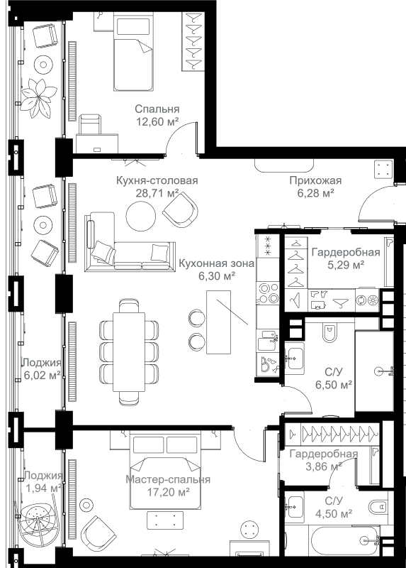 3 ккв (Евро) 99,2 м²
