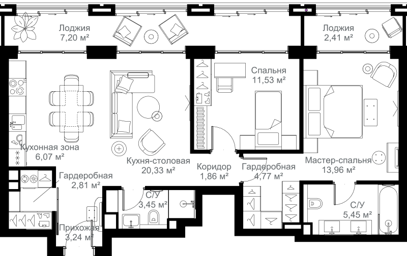 3 ккв (Евро) 83,1 м²