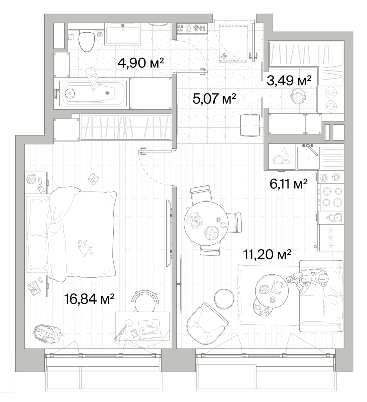 2 ккв (Евро) 47,6 м²