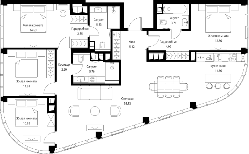 5 ккв (Евро) 128,3 м²