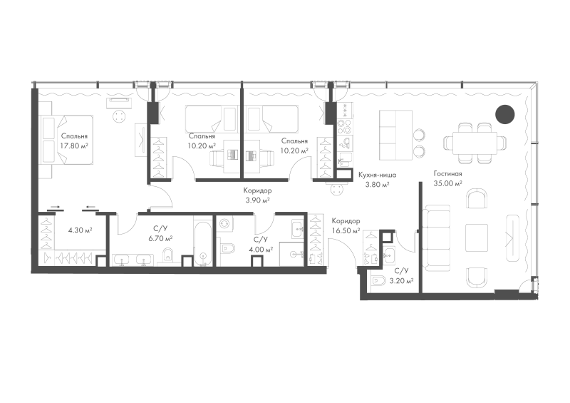 4 ккв (Евро) 113,4 м²