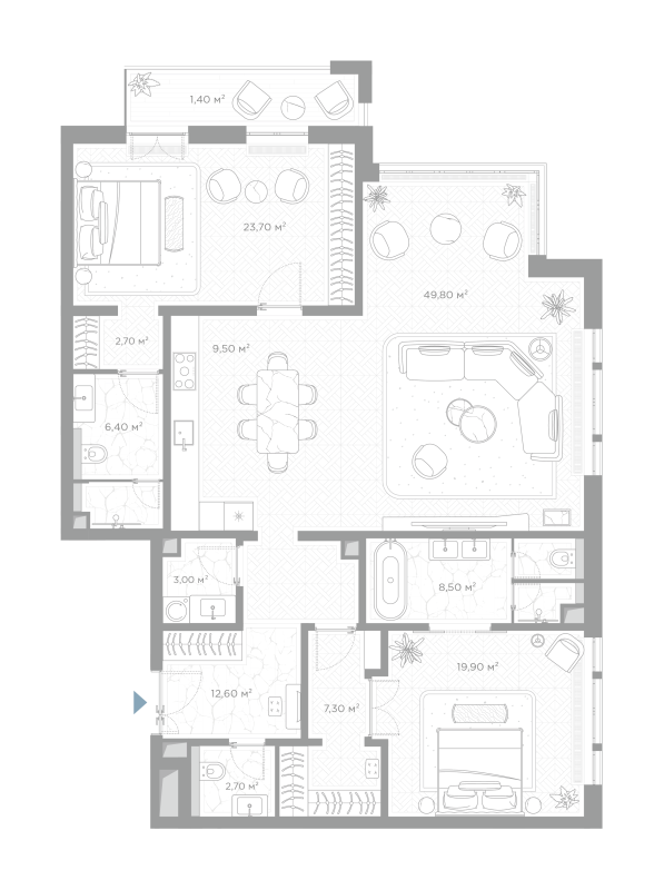 3 ккв (Евро) 147,5 м²