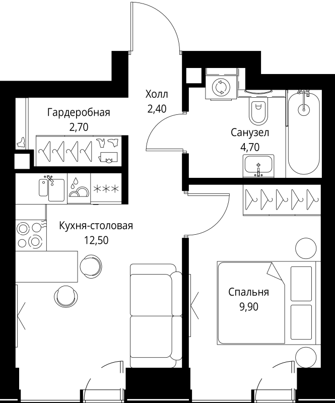 1 ккв 32,2 м²
