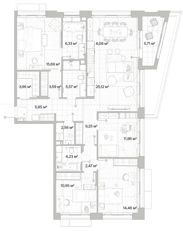 5 ккв (Евро) 130,8 м²