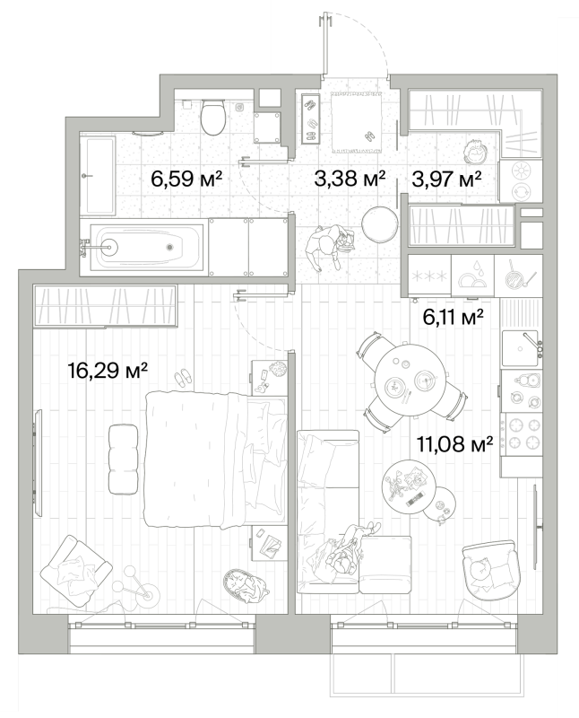 2 ккв (Евро) 47,4 м²