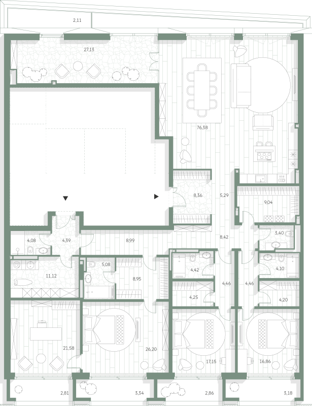 5 ккв (Евро) 302,6 м²