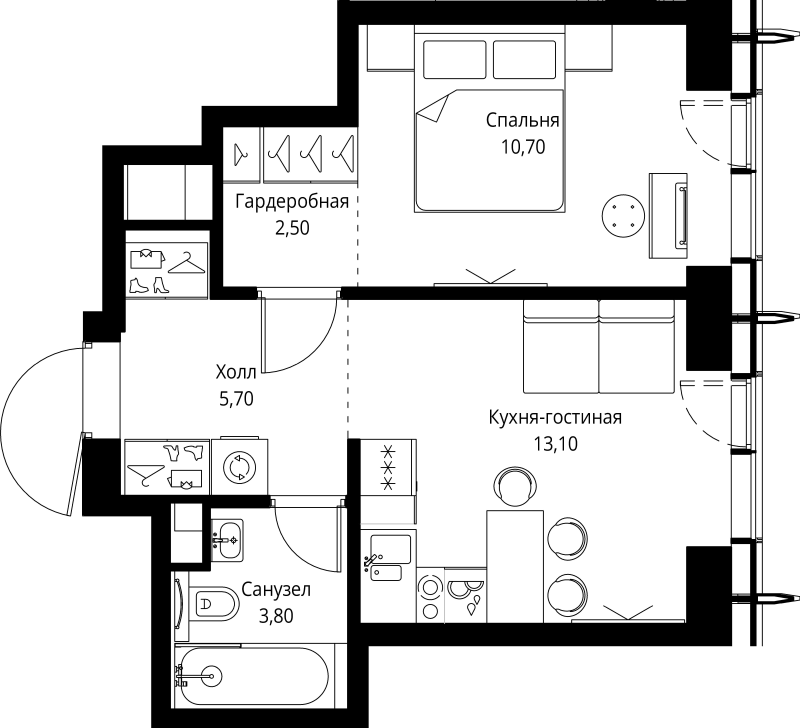 1 ккв 35,8 м²