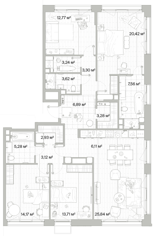 5 ккв (Евро) 132,2 м²