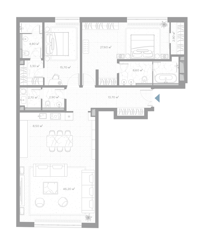 3 ккв (Евро) 136,9 м²