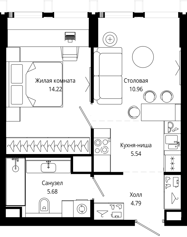 2 ккв (Евро) 41,3 м²