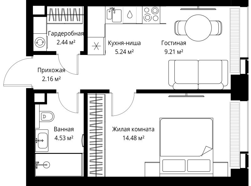 1 ккв 38,1 м²