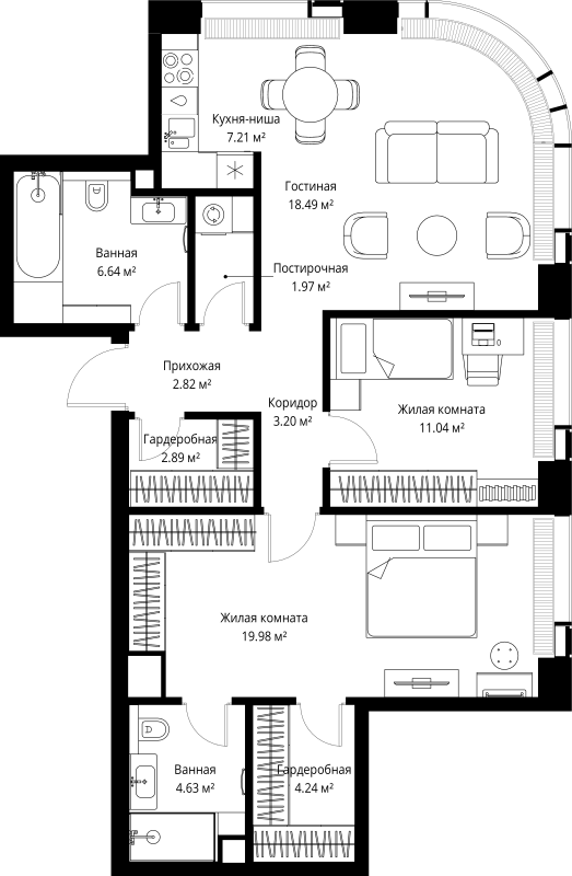 3 ккв (Евро) 83,1 м²