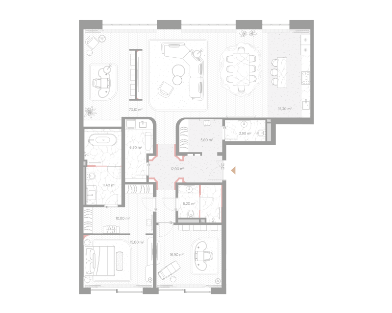 3 ккв (Евро) 172 м²