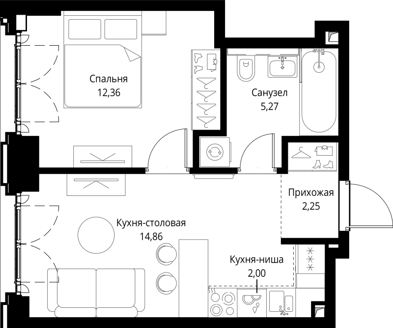 2 ккв (Евро) 72,4 м²