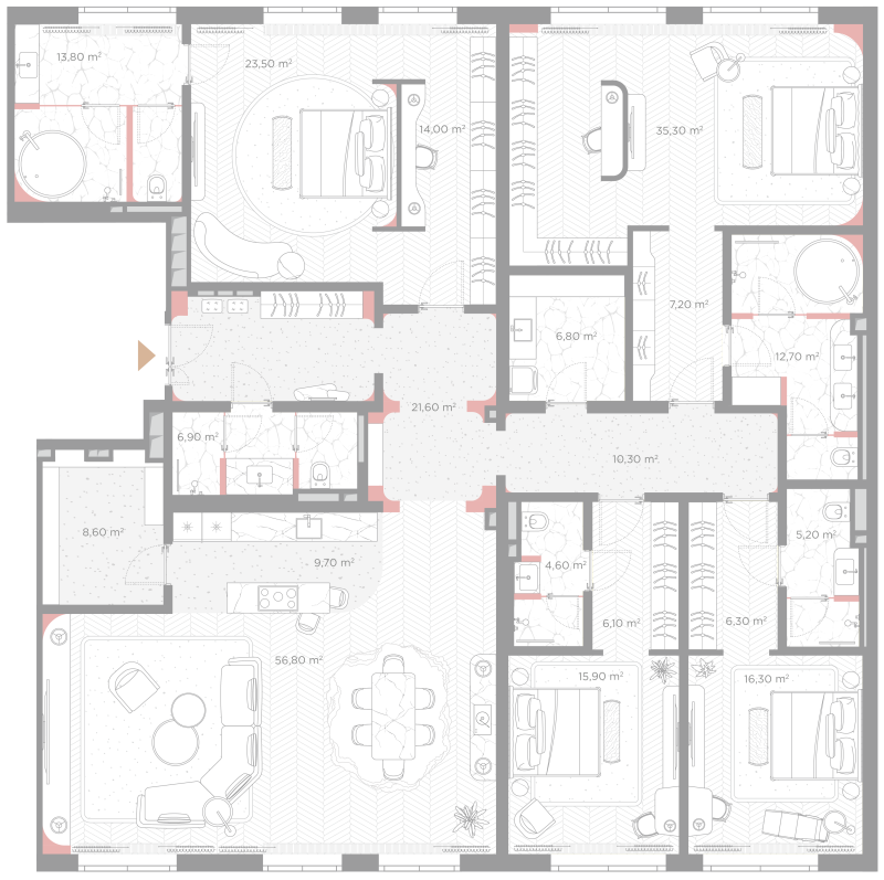 4 ккв (Евро) 281,6 м²