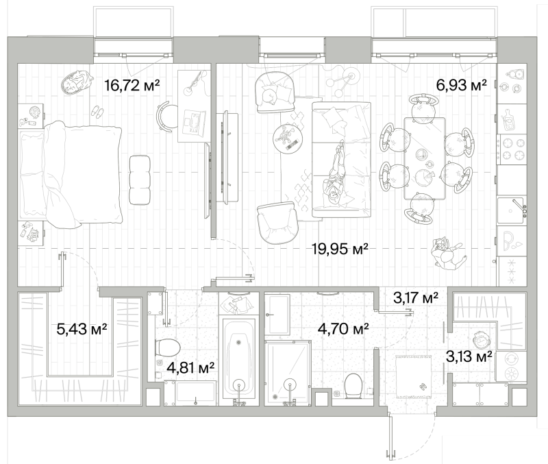 2 ккв (Евро) 64,8 м²