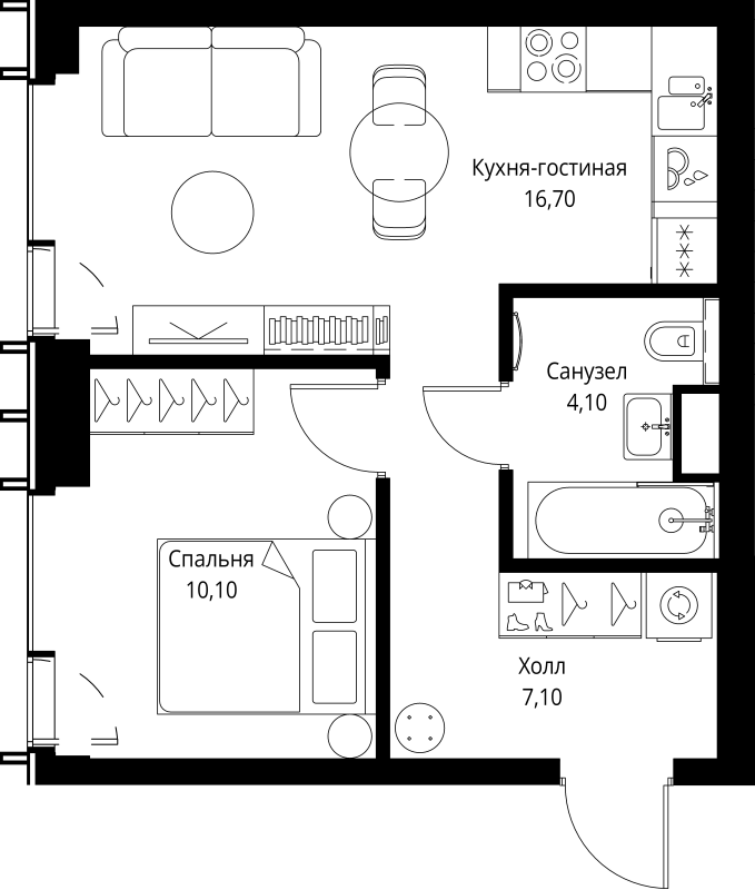 2 ккв (Евро) 39,3 м²
