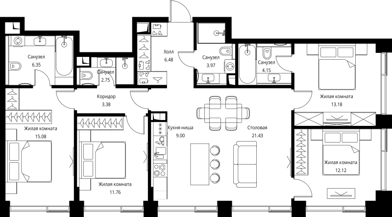 5 ккв (Евро) 109,7 м²