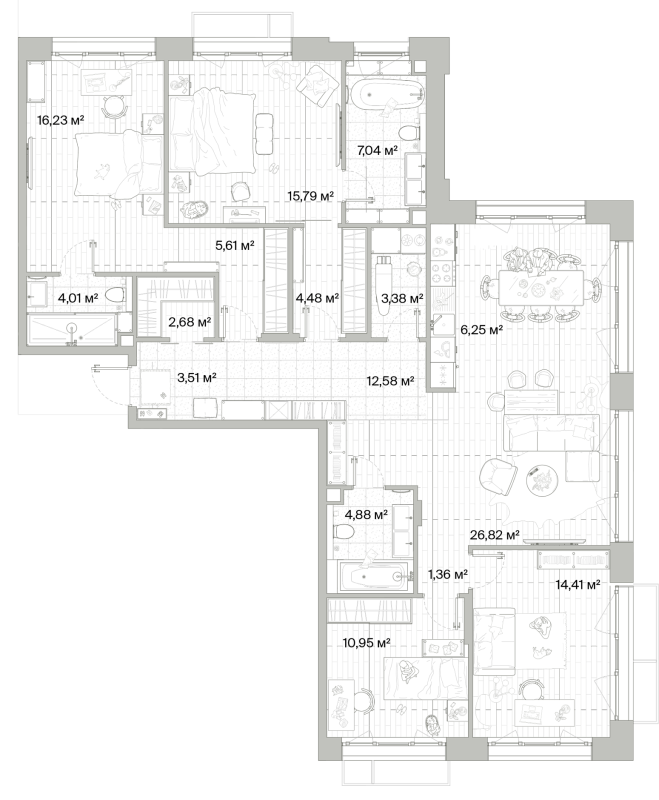 5 ккв (Евро) 140 м²