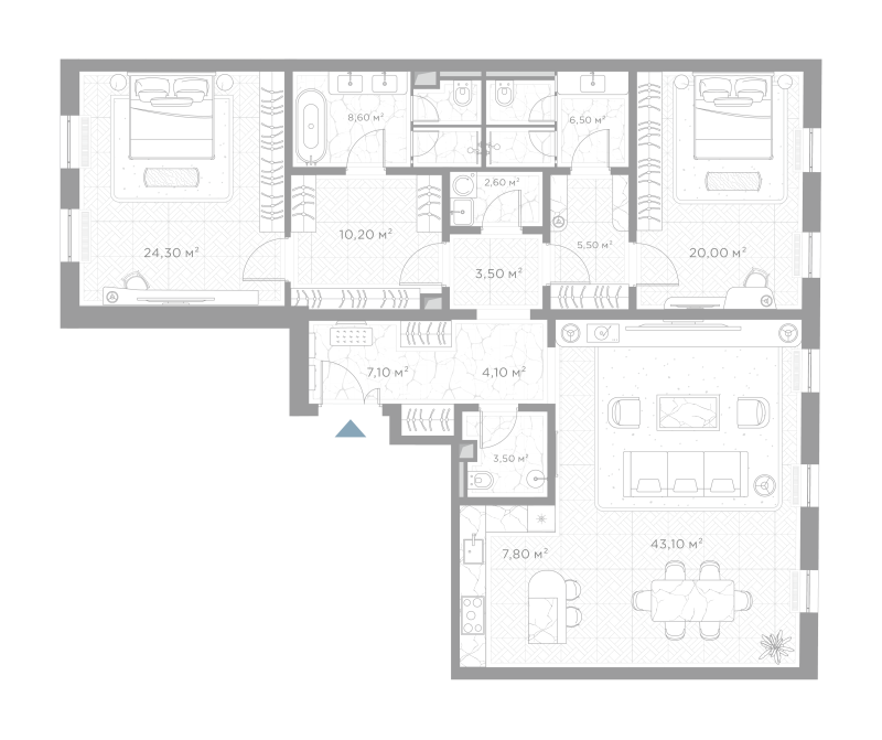 3 ккв (Евро) 146,8 м²